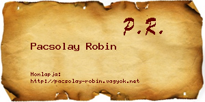 Pacsolay Robin névjegykártya